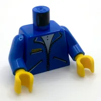 Torso Jacket with Zipper and 3 Pockets Print, Blue Arms, Yellow Hands