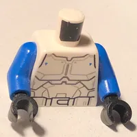 Torso Armor with Two Small Blue Triangles, Belt Print (Special Forces Commander), Blue Arms, Black Hands