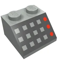 Slope 45° 2 x 2 with 12 Buttons, 3 Red Lamps, Black Panel Print