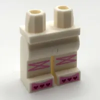 Hips and White Legs with Bright Pink Stripes, Shoes, Dark Pink Heart Toes Print