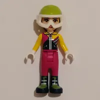 Olivia - Bright Light Orange Ski Vest, Magenta Trousers