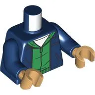 Torso, Jacket, Green Hoody with Zipper, White Shirt print, Dark Blue Arms, Warm Tan Hands