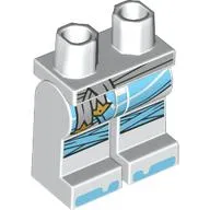 Hips and White Legs with Dark Blue Pockets, Coral and Gold Straps, Knee Caps print