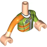 Minidoll Torso Girl with Lime/Orange Racing Suit, Zipper