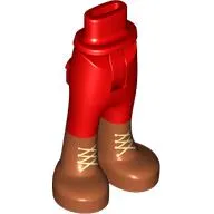 Minidoll Hips and Trousers with Back Pockets with Dark Orange Boots, Tan Laces print