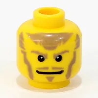 Minifig Head Danju, Beard Light Brown Sideburns, Goatee, Moustache, White Pupils Print