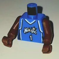 Torso Basketball Jersey, Orlando Magic '1' Print, Long One Piece Arms Brown (NBA)