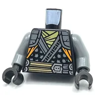 Torso Robe, Light Bluish Grey Trim, Tan Belt/Straps print, Light Bluish Gray Arms, Black Hands