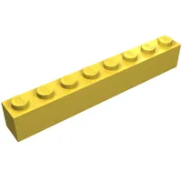 Brick 1 x 8 without Bottom Tubes with Cross Side Supports