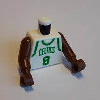 Torso Basketball Jersey, Boston Celtics '8' Print, Long One Piece Arms Brown (NBA)