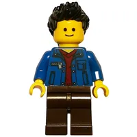 Blue Torso, Dark Brown Legs, Black Hair