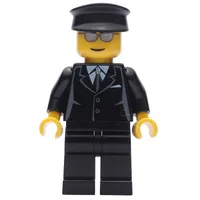 Man, Black Suit and Tie, Black Hat, Silver Sunglasses