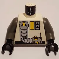 Torso Exploriens Logo, Yellow Accents, Silver Hose Print, Dark Gray Arms, Black Hands