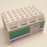 Aircraft Fuselage Angular Top 6 x 8 x 4 with Door on Blue, Green, and Yellow Stripes Print