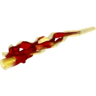 Large Figure Weapon Accessory, Flame / Lightning Bolt with Axle Hole with Marbled Trans-Yellow Pattern