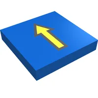 Tile 2 x 2 with Arrow Thin Yellow with Black Border Print