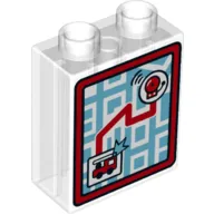 Duplo Brick 1 x 2 x 2 with Bottom Tube, Map with Alarm Bell and Fire Truck Print