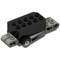 Pullback Motor 9 x 4 x 2 1/3 with Dark Gray Base, White Axle Holes, Studs on Front Top Surface