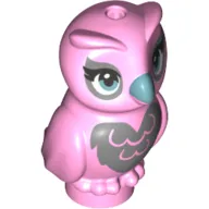 Animal, Bird, Owl Baby Dark Bluish Grey Chest, Medium Blue Eyes, Medium Blue Beak