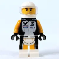 Race Driver - Black Torso, White Legs, White Helmet