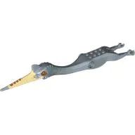 Animal Body Part, Dinosaur Torso and Head, Quetzalcoatlus with Tan Beak, Dark Orange Spots, Eyes print