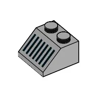 Slope 45° 2 x 2 with Black Grill Print