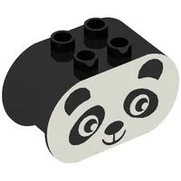Duplo Brick 2 x 4 x 2 Rounded Ends with Panda Face Print