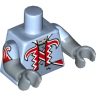 Torso, Dual Molded Arms, Vest with Red and White Trim, Gorilla Fur Print, Bright Light Blue Sleeves Pattern, Sand Blue Arms and Hands