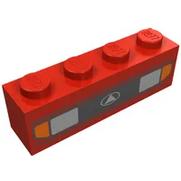 Brick 1 x 4 with Car Headlights and Indicators Print