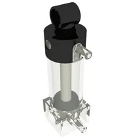 Pneumatic Cylinder with 2 Inlets Medium (48mm) with Black Top