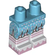 Hips with Medium Azure Legs and White Boots Pattern with Bright Pink Knee Lines and Wavy Feet, Cheerleading Shirt with Sprinkles Print