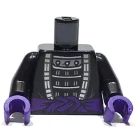 Torso Robe, Open over Dark Bluish Gray Armour, Dark Purple Belt print, Black Arms, Dark Purple Hands