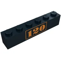 Brick 1 x 6 with Gold '120' Print