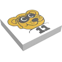 Tile 2 x 2 with Fabuland Raccoon Print