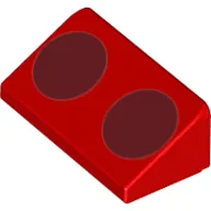 Slope 30° 1 x 2 x 2/3 with 2 Dark Red Circles print