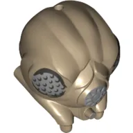 Minifig Head Special, Gand with Light Bluish Gray Netting Eyes, Mouth print