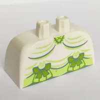 Lower Body, Skirt Wide with Lime Bows and Yellowish Green Underdress, Green Lining