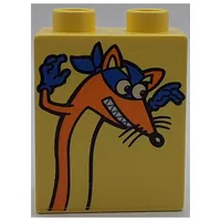 Duplo Brick 1 x 2 x 2 with Swiper The Fox (Looking to his Left) Print