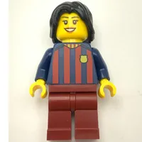 FC Barcelona Fan - Dark Red Legs, Black Long Hair