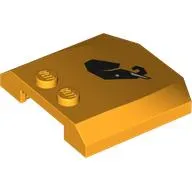 Slope Curved 4 x 4 x 2/3 Triple Curved with 2 Studs Black Elephant Head print