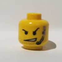 Minifig Head Dash, Open Mouth and Raised Eyebrow and Headset Print
