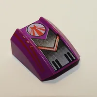 Slope Curved 2 x 2 with Lip, No Studs with Red Chevron and Black Fade Print (Warrior) - Set 4569