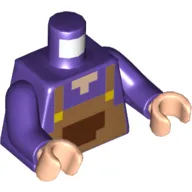 Torso Apron, Pixelated with Reddish Brown Pocket, Light Nougat Neck Print, Dark Purple Arms, Light Nougat Hands