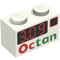 Brick 1 x 2 with 'Octan 3.09' Print