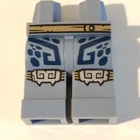 Hips and Sand Blue Legs with Tan Belt, Dark Blue Markings, Silver Knee Caps print