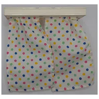 Duplo Curtains, White with Red, Blue, Lime and Yellow Dots Print, with Plate 2 x 6