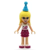 Stephanie - White Top, Magenta Skirt