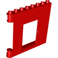 Duplo Building Wall 1 x 8 x 6, with Door Opening and Fire Logo Print