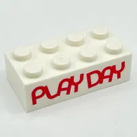 Brick 2 x 4 with 'PLAY DAY' Print