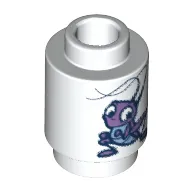 Brick Round 1 x 1 Open Stud with Cricket Print (Cri-Kee)